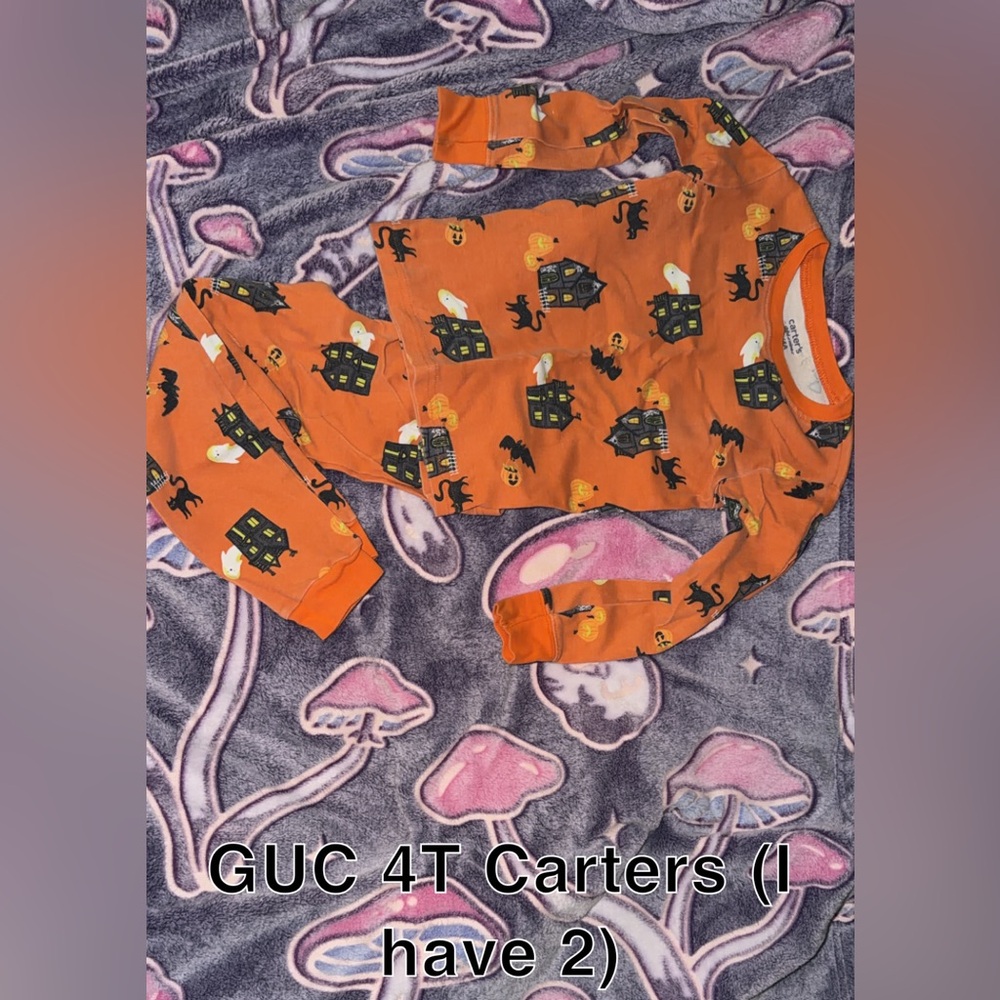 Carter's Kids Pajama Set - Orange with Halloween Print